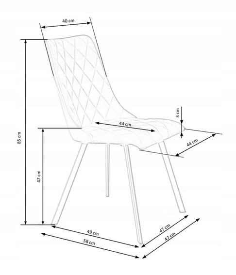 Krzesło K450 Czarny/Beżowy