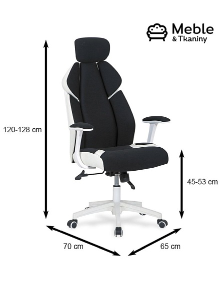Fotel Gamingowy CHRONO Biały/Czarny