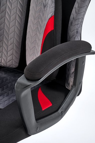 Fotel Gabinetowy JENSEN Czarny/Popielaty/Czerwony