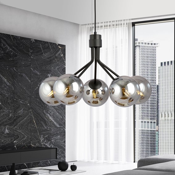 Lampa Sufitowa NOVA 5 Czarny/Grafitowy