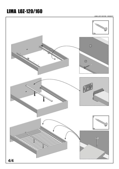 Łóżko LIMA 120x200cm Dąb Sonoma
