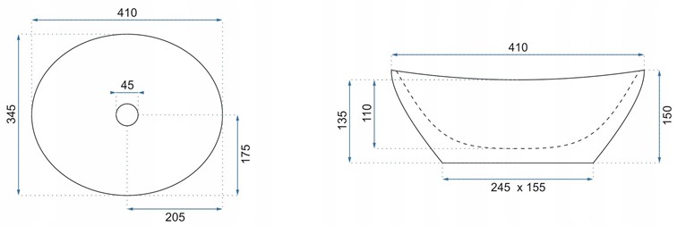 Umywalka Nablatowa SOFIA AIAX SHINY Biały