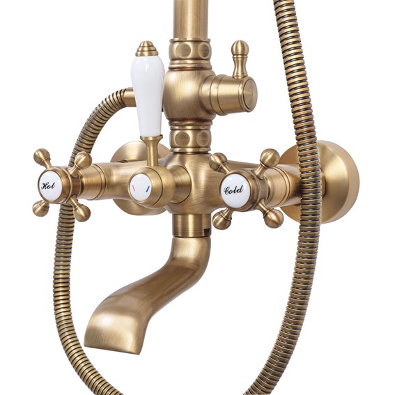 Zestaw Natryskowy BERGAMO Brąz Antyczny