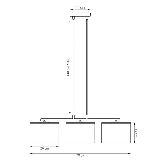 Lampa Wisząca LUX 3 Biały/Złoty