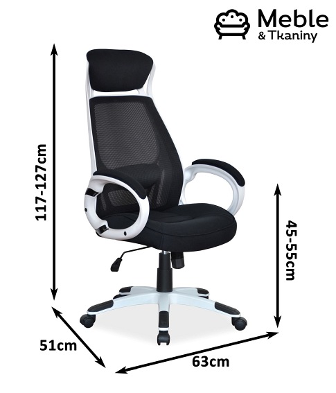 Fotel Obrotowy Q-409 Czarny/Biały