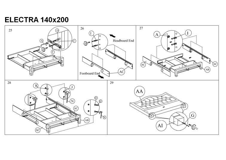 Łóżko ELECTRA 140X200 Szary/Dąb Tap. 76