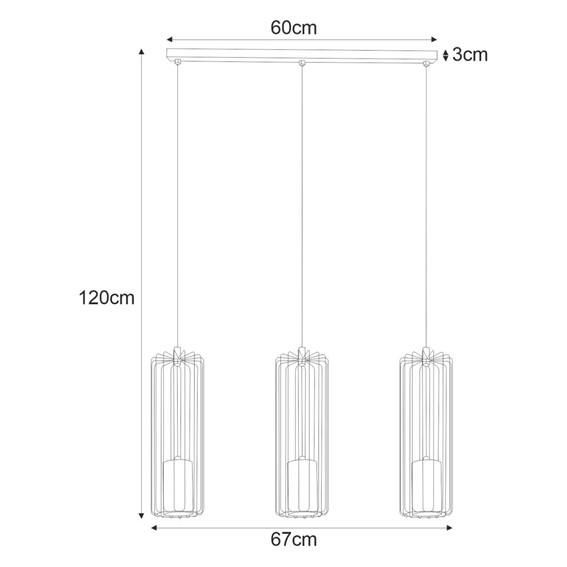 Lampa Wisząca GABIA K-4936 Czarny/Złoty