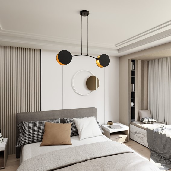 Lampa Wisząca MOTIF 2 Czarny/Złoty