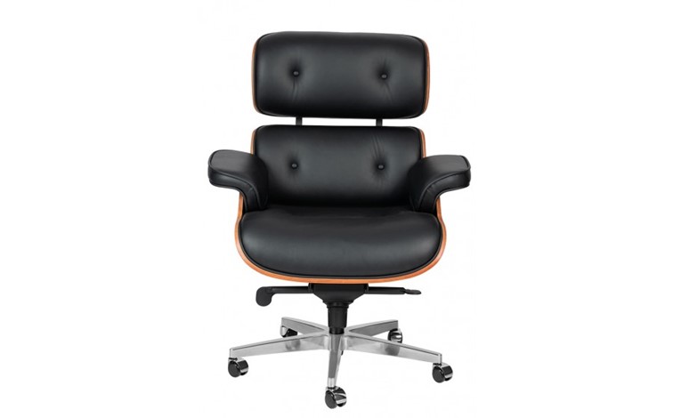 Fotel Biurowy LOUNGE GUBERNATOR BIG XL Czarny/Orzech