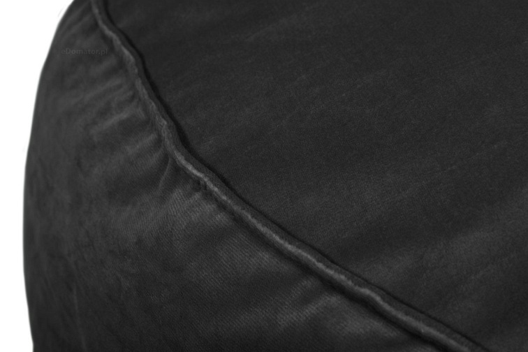 Duża Okrągła Welurowa Pufa 71x32 Czarny