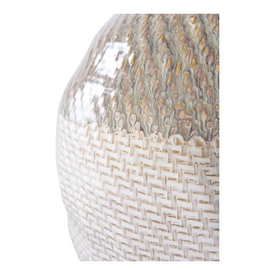 Wazon HOUSE NORDIC 30,5cm Biały/Zielony