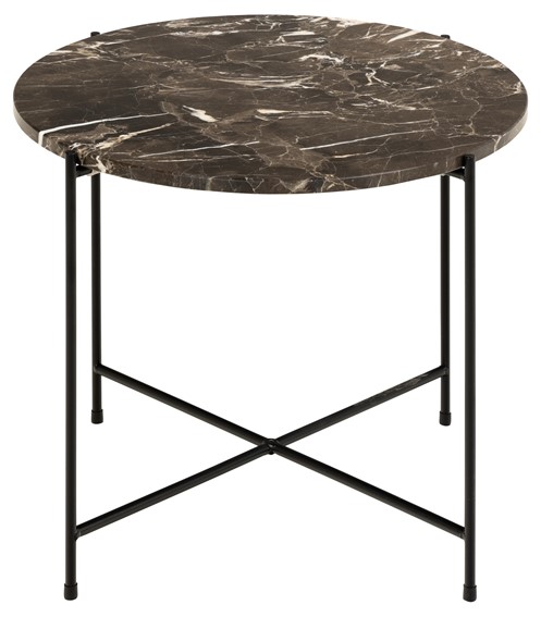 Stolik Kawowy AVILA Niski Brązowy Marmur