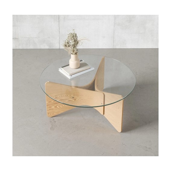 Stolik Kawowy MADERA Fi84cm Naturalny