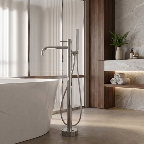 Bateria Wannowa Podłogowa LUNGO DIAMOND Chrom