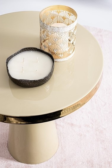 Stolik Kawowy NANDIKA Fi45,5cm Beżowy