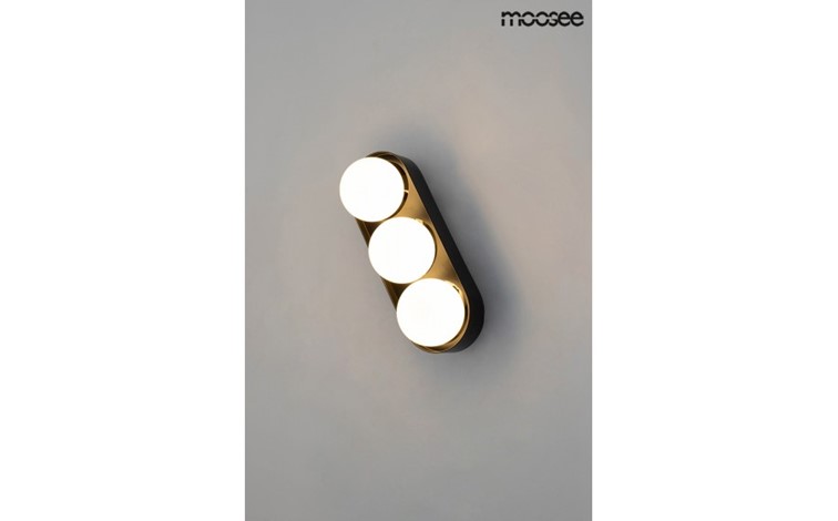 Lampa Ścienna DROPS 3 Czarny/Biały