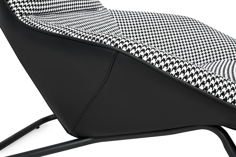 Leżanka Vita 130x75x100 Czarny/Biały