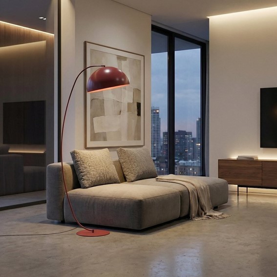 Lampa Podłogowa ARCOS LP1 Burgundowy