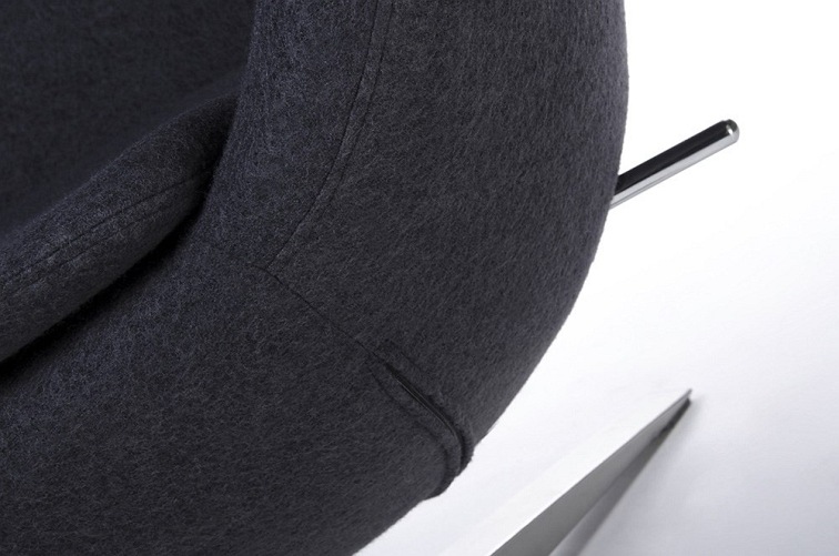 Fotel EGG Szeroki Ciemny Szary