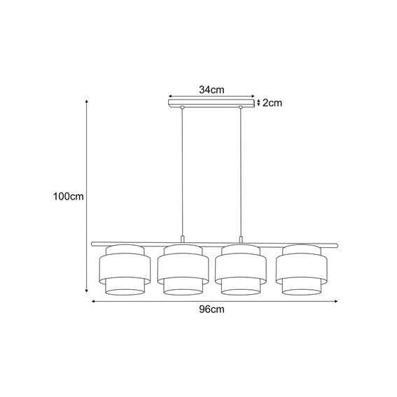Lampa Wisząca ETELA K-5173 Czarny/Szary