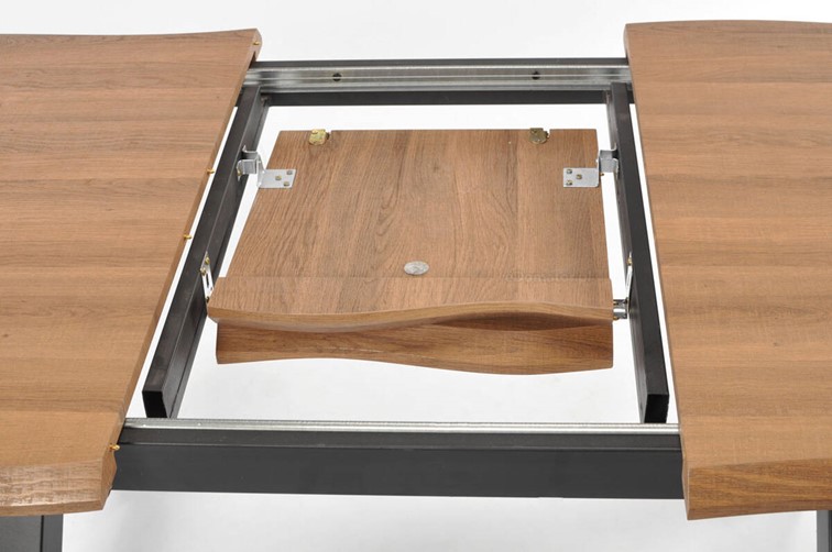 Stół Rozkładany NORDEN  (145-185)x87 Dąb/Czarny