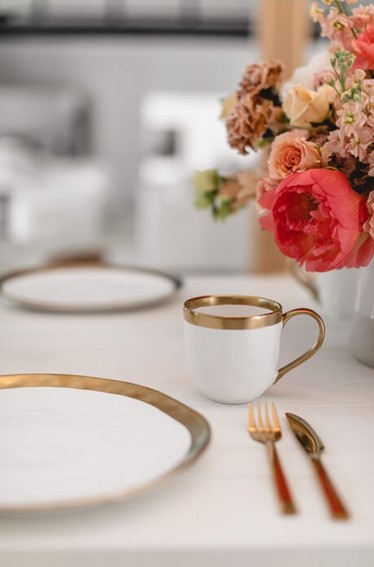 Kubek BELL Biały/Złoty