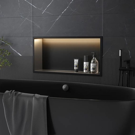 Półka Łazienkowa Wnękowa 30x60cm Czarny