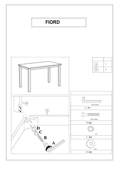 Stół FIORD 110x70 Biały