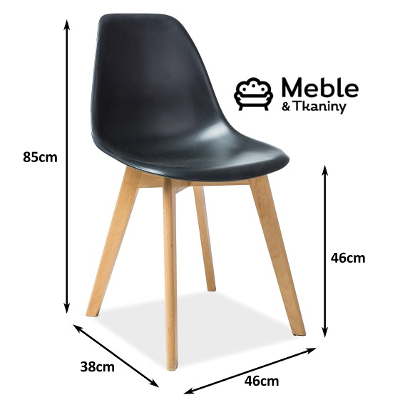 Krzesło MORIS Buk/Czarny