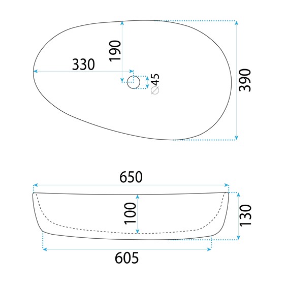Umywalka Nablatowa SANDRA Biały