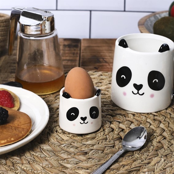 Podstawka na Jajko Panda Biały