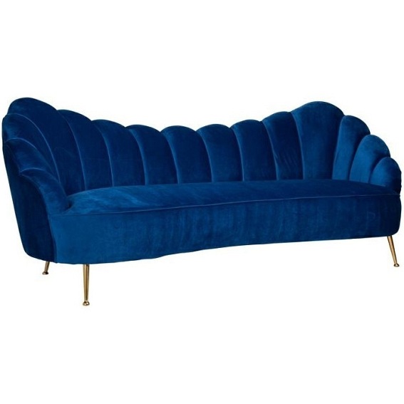 Sofa COSETTE BLUE - Granatowy/Złoty