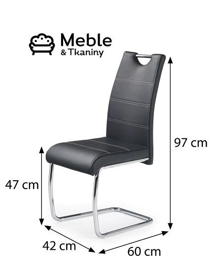Krzesło K211 Chrom/Czarny Ekoskóra