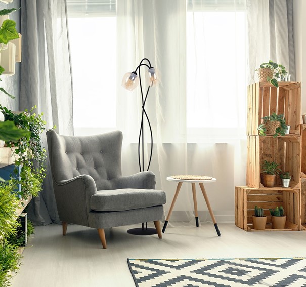 Lampa Podłogowa DIUNA K-5193 Czarny/Bursztynowy