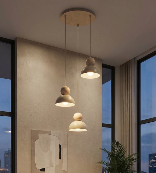 Lampa Wisząca KAKI 3PREM Beżowy