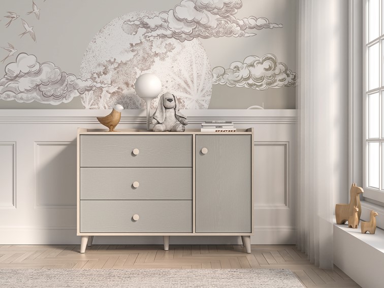 Komoda MEVEL 05 Beżowy/Szary