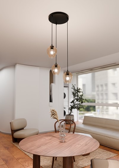 Lampa Wisząca ISTAR 3 PREMIUM Czarny/Miodowy