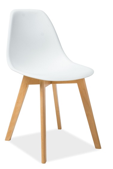 Krzesło MORIS Buk/Biały