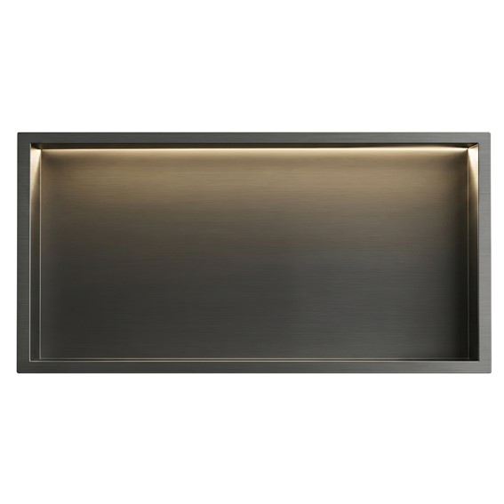 Półka Łazienkowa Wnękowa LED 30x60cm Tytan