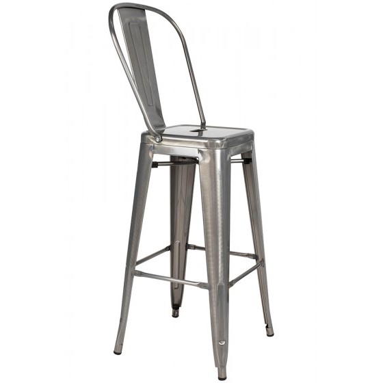 Krzesło Barowe TOWER BIG BACK 76 Szary