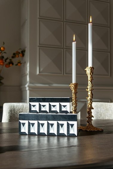 Pojemnik na Biżuterię LICIA L Biały/Czarny