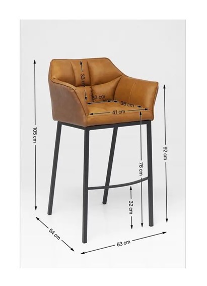 Krzesło Barowe THINKTANK 2 Brązowe