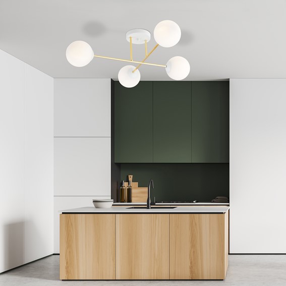 Lampa Sufitowa MAGNUM 4 Biały/Opal