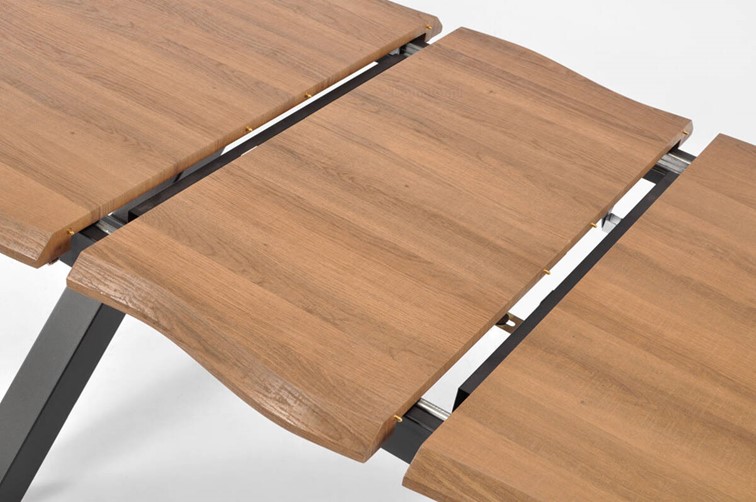 Stół Rozkładany NORDEN  (145-185)x87 Dąb/Czarny