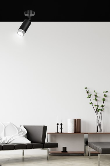 Lampa Sufitowa HIRO 1 Czarny/Chrom
