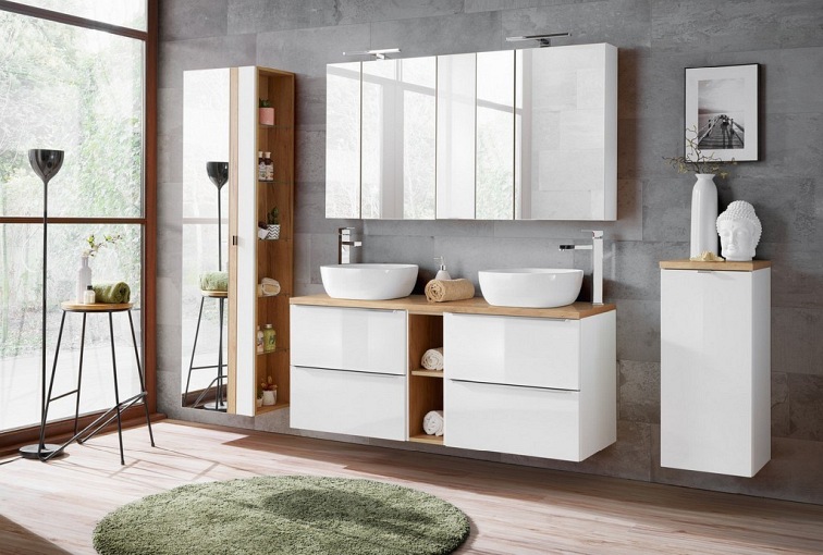 Szafka Niska CAPRI 810 Biały/Dąb Złoty