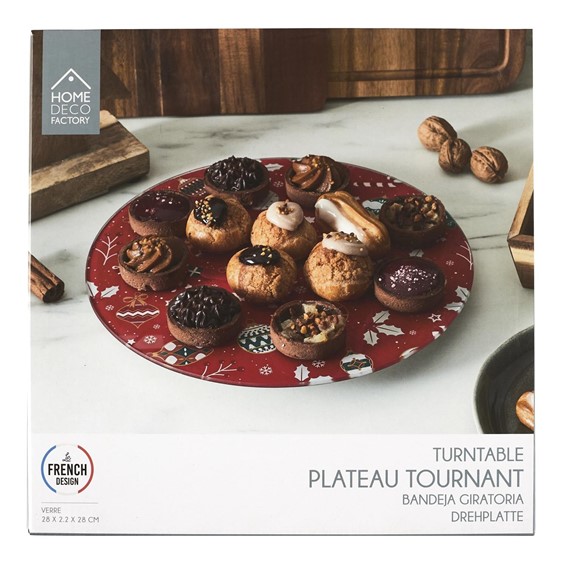 Taca Obrotowa na Ciasto 28cm Czerwony
