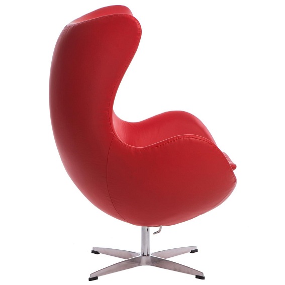 Fotel Jajo 66x78x106 Czerwona Skóra Premium 65