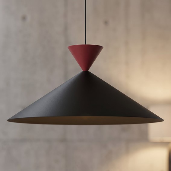 Lampa Wisząca RALF 1L Czarny/Burgundowy