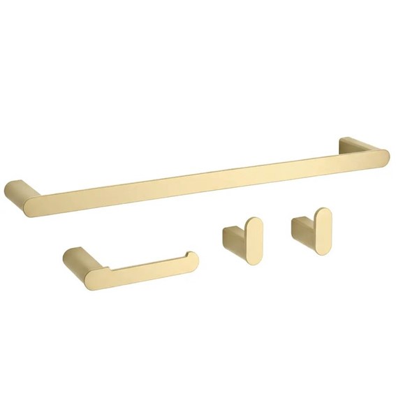 Komplet Wieszaków Łazienkowych MATI Złoty Szczotkowany